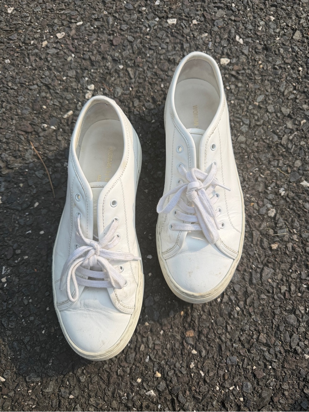 Women by Common Projects White Leather Slip-On Sneakers size 38